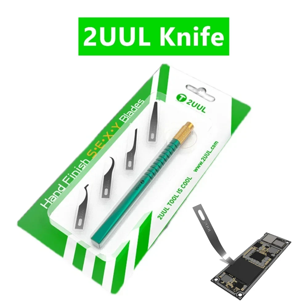 

2UUL SEXY Blades Set, 4in 1, Hand Finish, PCB Underfill, Clean Phone, Motherboard Chip, Glue Removal, Scraping Pry Knife, DA11