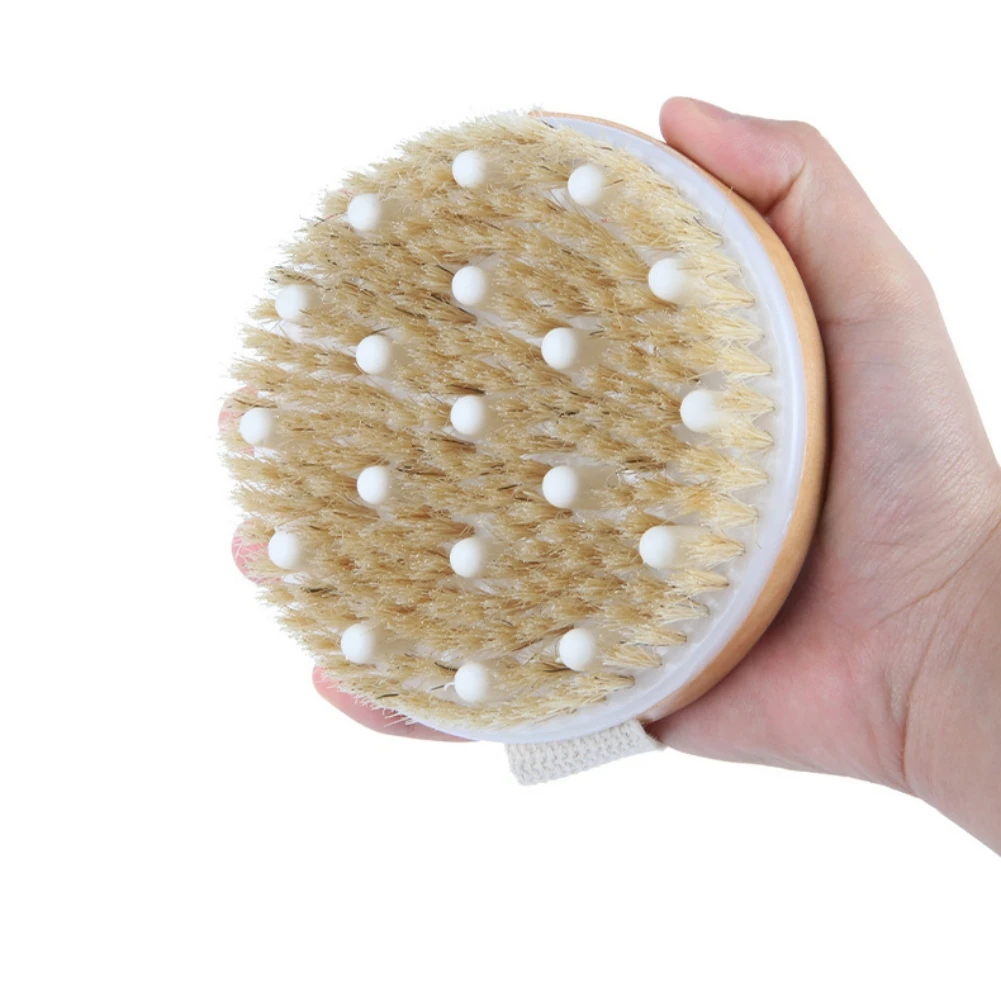 Dry Skin Body Massage Brush Natural Bristle Dead Skin Remover Anti Cellulite Exfoliates Blood Circulation Massage Tools