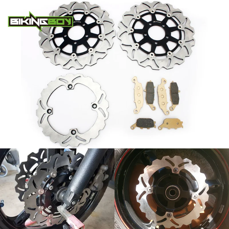 BIKINGBOY Front Rear Brake Discs Disks Rotors + Pads For Suzuki V-Strom DL 650 K4 K5 K6 DL 1000 02 03 04 05 06 07 08 09 Full Set