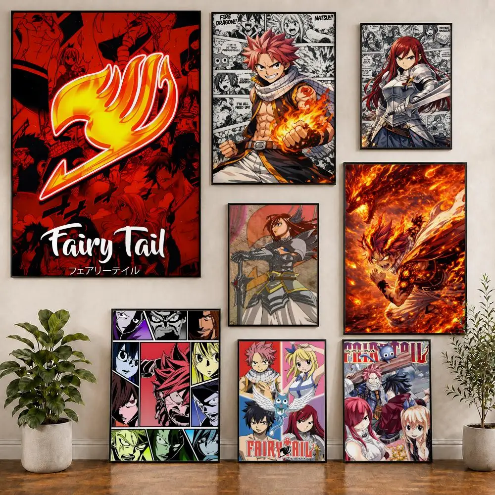 Anime F-FAIRY T-TAIL Poster, PVC, HD, zum Abziehen und Aufkleben, modernes Poster, für Zuhause, Büro, Wohnzimmer, Esszimmer, Wanddekoration