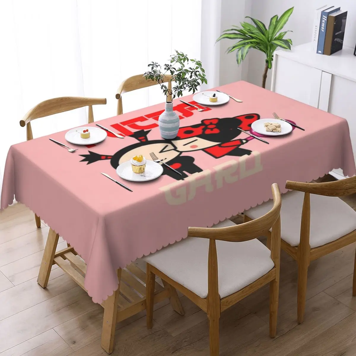 Pucca And Garu Custom Rectangular Tablecloth Oilproof Table Cover for Festival Party Decorations Table Cloth