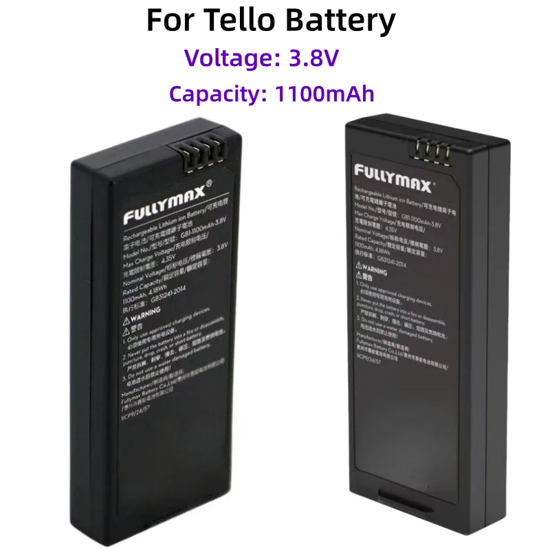 100% New 3.8V 1100mAh  for Drone Tello Battery  Replacement Battery Compatible Tello Intelligent Flight Battery Accessories