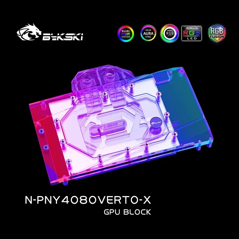 Bykski N-PNY4080VERTO-X Water Block Use for PNY GeForce RTX 4080 Super Founders Edition GPU Card/Copper Cooler/Prevent Corrosion