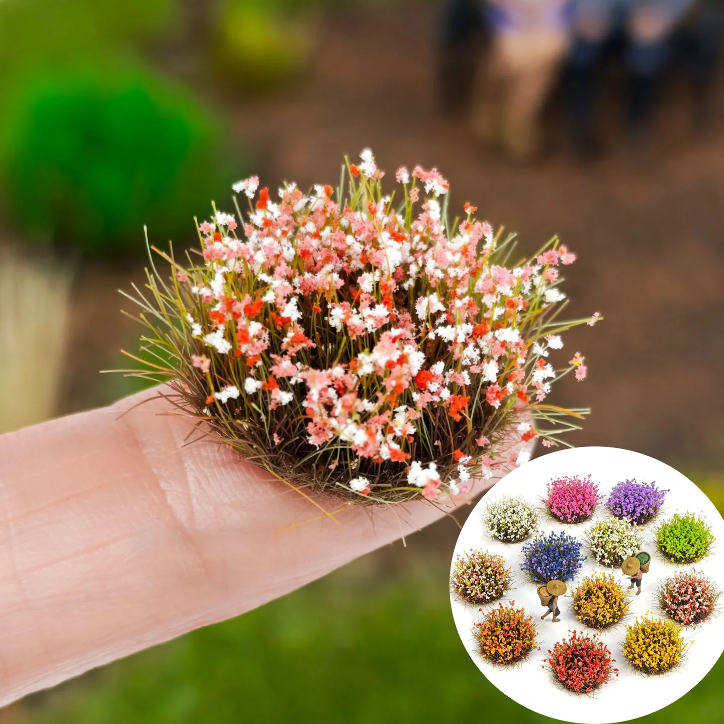 Modelos en Miniatura de Racimos de Flores de 11 mm de Altura, Pacas de Hierba, Kits de Vegetación, Materiales de Adorno para Escenas de Micropaisajes