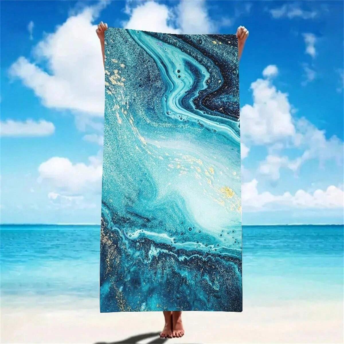 Beach Towel, Microfiber Sand Towel,Essential For Summer, Suitable For Kids, Men, Women, Girls And Boys, Windproof, Sun-Proof