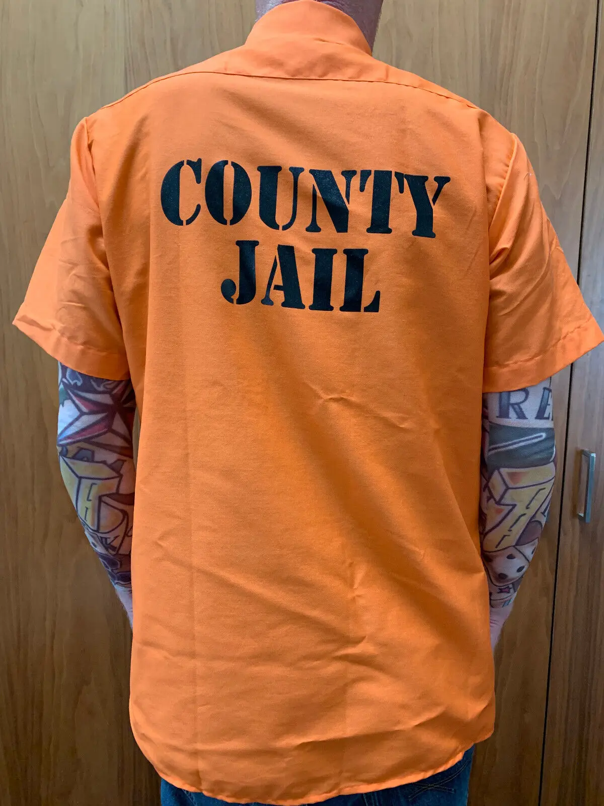 

Оранжевая рубашка COUNTY JAIL Inmate, костюм на Хэллоуин, тюремная работа