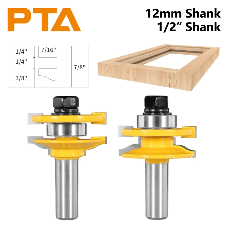 12MM 12.7MM Shank Cove 44.5MM Stile&Rail Assembles-Roman Ogee Bit  Carbide Cutters Woodworking Milling Cutter for Wood End Mill