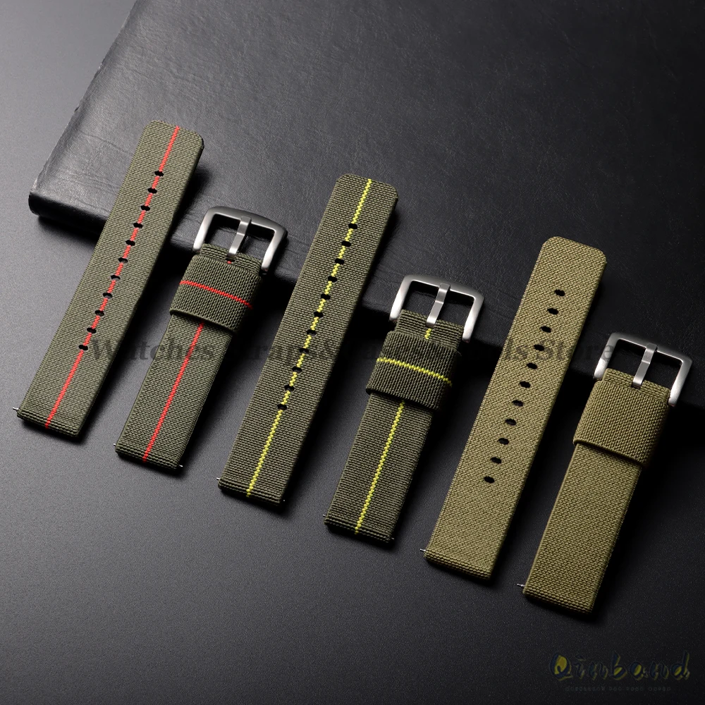 Bracelet de montre en Nylon 18mm 20mm 22mm 24mm bracelet élastique tissé pour Seiko pour Omega bracelet à dégagement rapide bandes de Sport militaires pour hommes