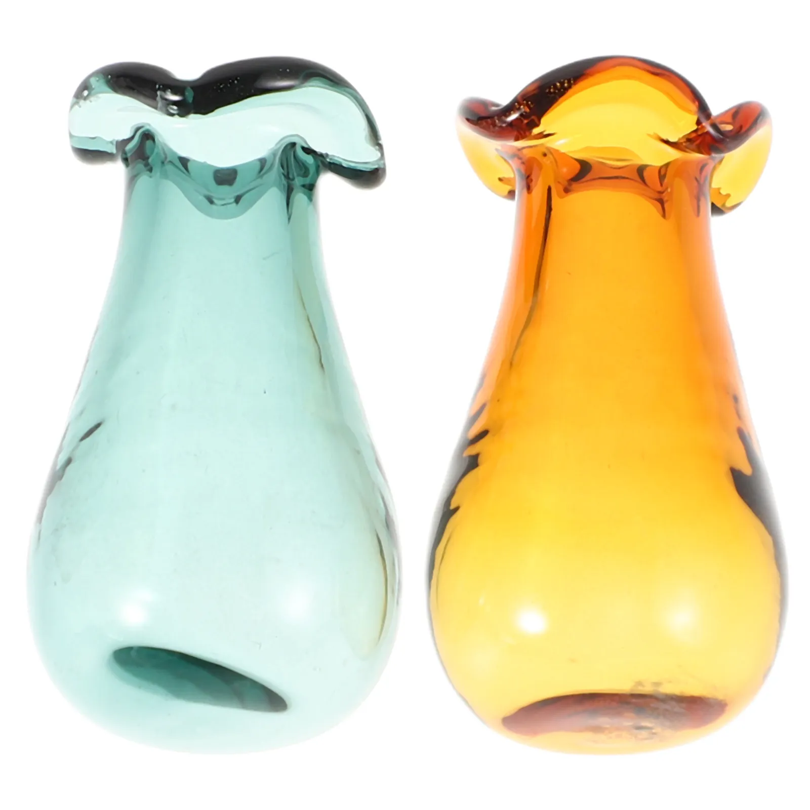 2Pcs Miniature Glass Vase Set Dollhouse Miniatures Decor Tiny House Interior Stylish Realistic Mini Landscape