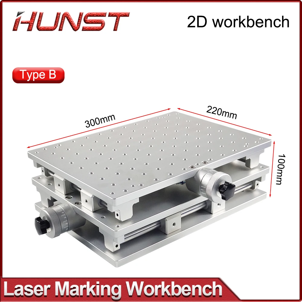 HUNST XY Table 2 Axis Aluminum Workbench Mobile Portable Cabinet Table for Laser Marking and Engraving Machine 210X150mm