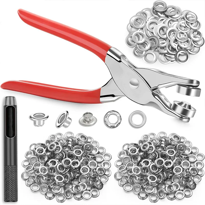 6/12mm150/320/400set Metal Eyelet and Eyelet Punch Die Tool Grommet DIY Manual Tools Kit Leather Craft Clothing Leather Belt Hat