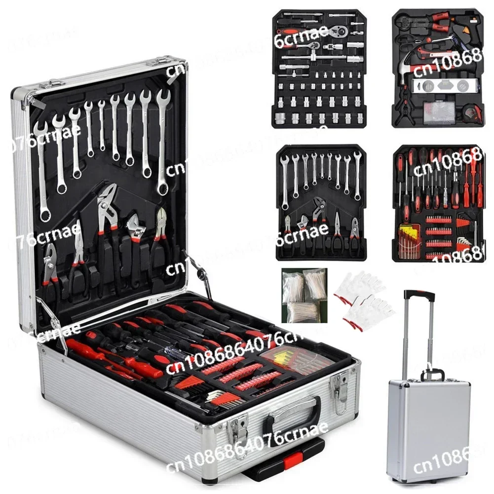 Portable Professional Home Garage Repair Hand Tool Chrome Vanadium Tool Box Set