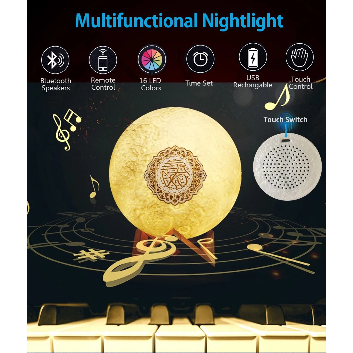 Holy Mini Bright Muslim Night Light Quran Lamp Box corano Gift Azan Wireless Bluetooth Speaker Sound Portable Blutooth Music Home