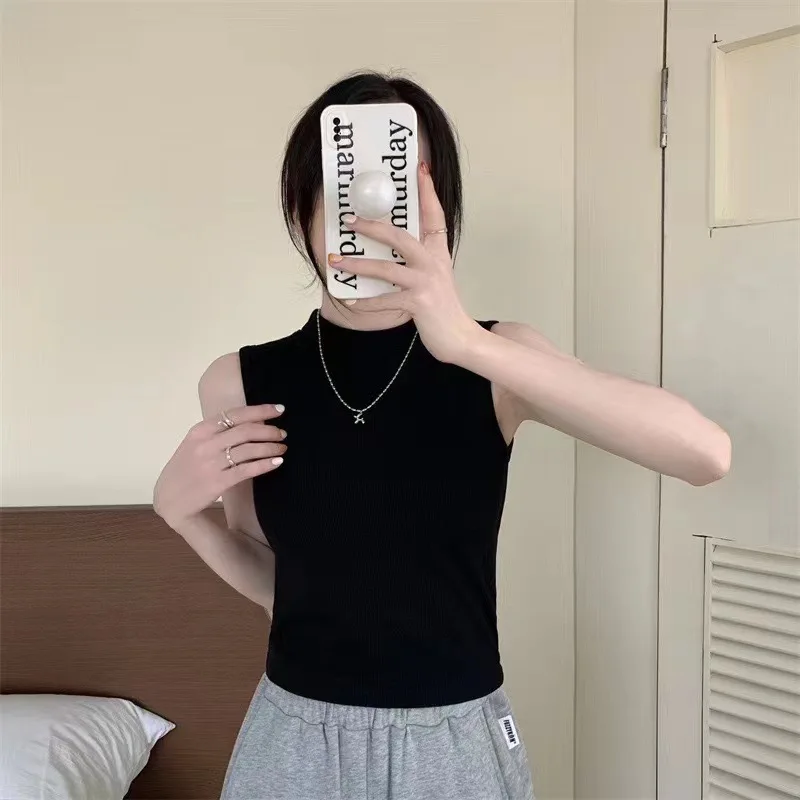 Chaleco de cuello alto con forro de Fce para mujer con almohadilla para el pecho Ropa interior térmica No Sve Diseño Inteated Otoño Invierno Calor...