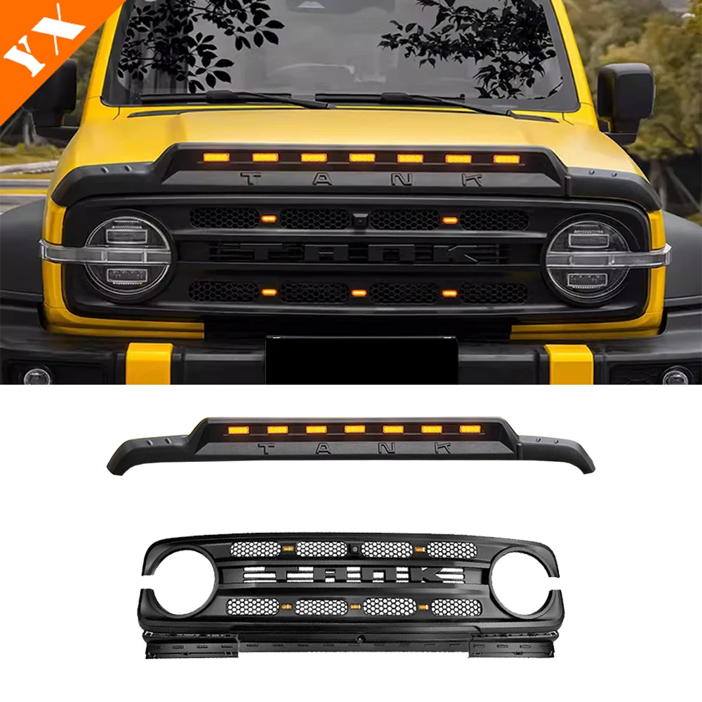 For GWM Tank 300 Middle Grille Accessories 2022-2024 Car Original Front Grille Hood Engine Decor Cover Front Grille Frame