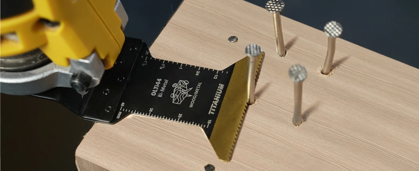 EZARC 3-teiliges Titan-Oszillierwerkzeug-Klingen-Set, Allzweck-Oszillier-Sägeblätter für Metall, Holz, Nägel, Schrauben, Kunststoff – Detail 4