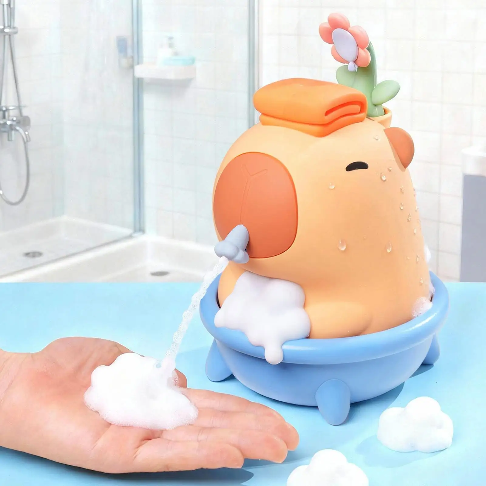 Automatic Induction Foam Hand Washer Fine Foam Touchless Automatic Sensing Hygienic Foam Dispenser Capybara Shape Soap Dispenser