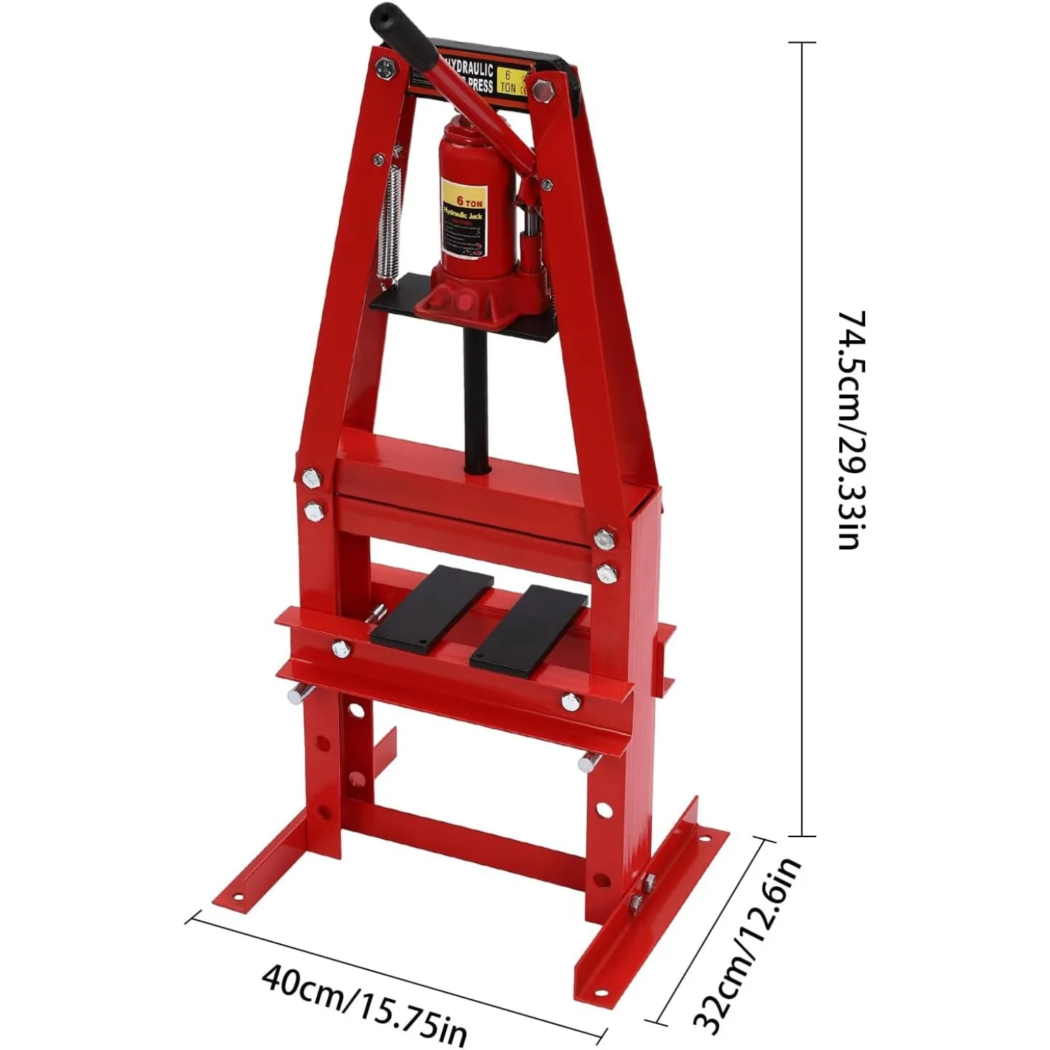 6톤 유압식 샵 프레스 A 프레임 유압 프레스 기계 (플레이트 포함), 3단계 높이 조절 가능, 수리용 헤비 듀티 샵 프레스