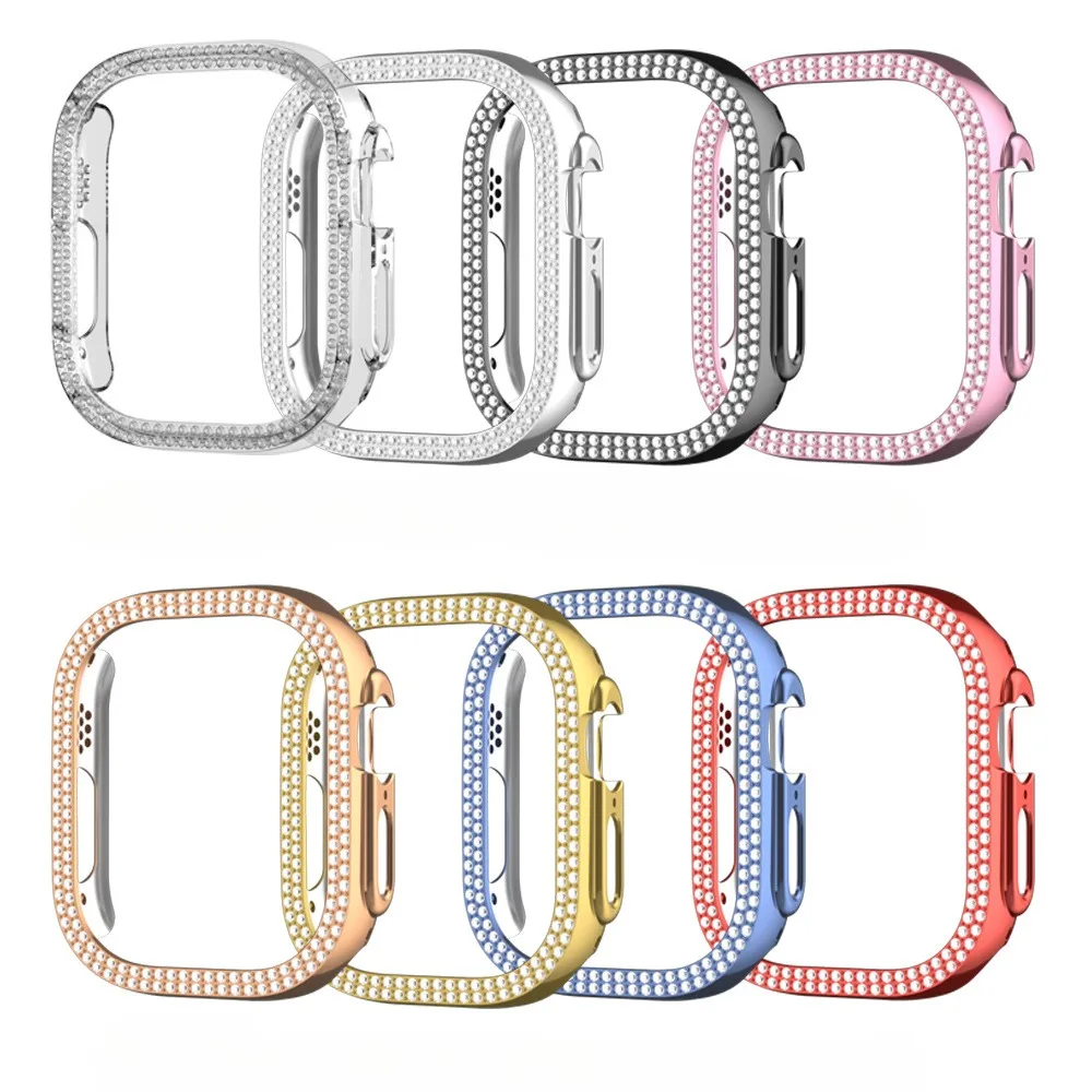 Suitable for Apple Watch Series 10 Case, Double Row Diamond Skeleton Case, for iWatch Series 10 46mm 42mm Drop Resistant Case