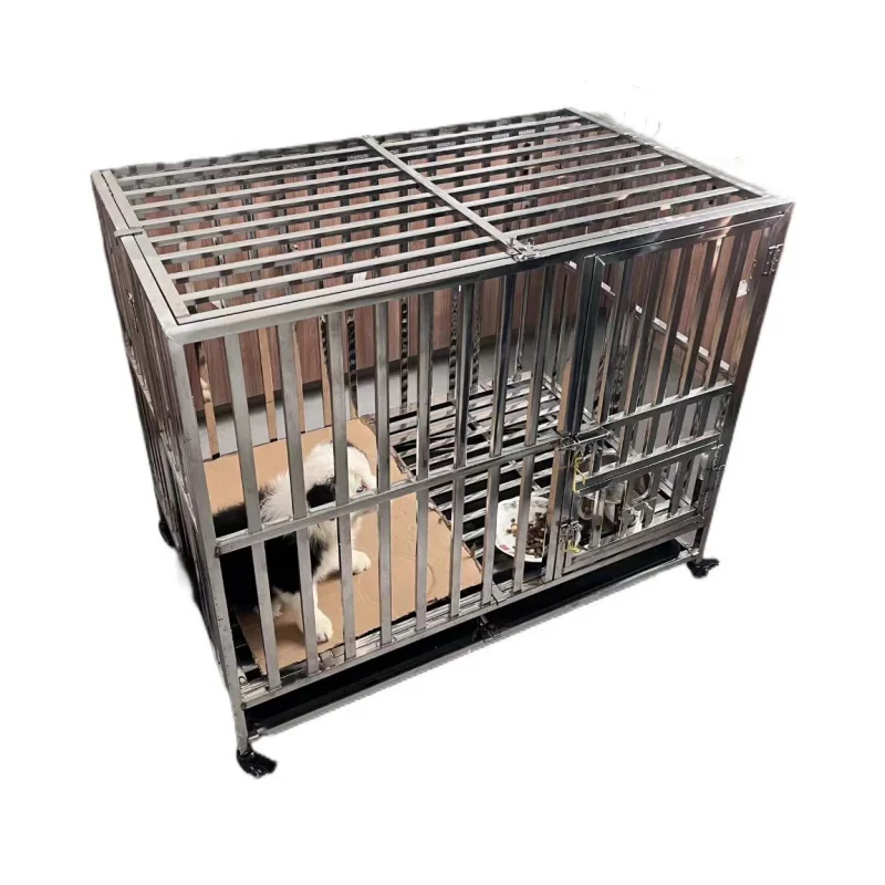 Solid Durable Large Size Dog Cage Kennel Customizable Stainless Steel Folding Dog Cage Animal Cages