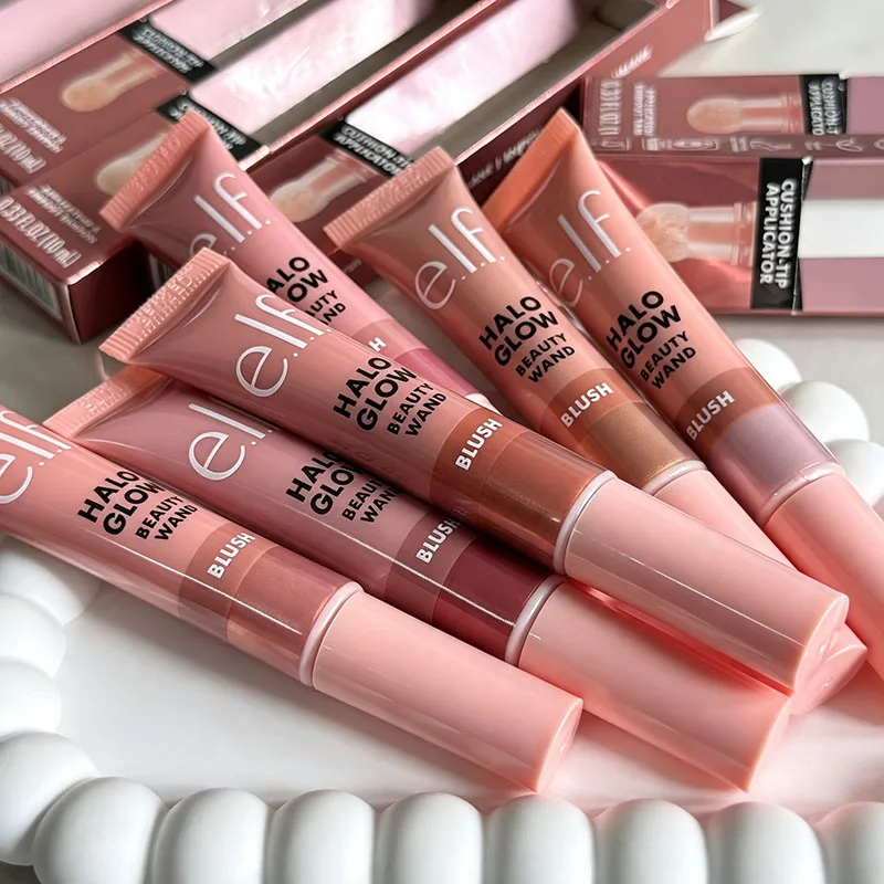 El más vendido: Rubor líquido en barra Elf 6 Shades Halo Glow, de larga duración, no se apelmaza, controla el exceso de grasa, brillo acuoso para mejillas, cosmético diario