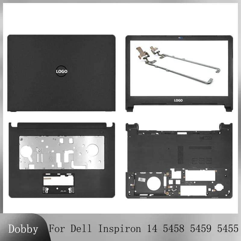 

New For Dell Inspiron 14 5458 5459 5455 Laptop LCD Back Cover Front Bezel Hinges Upper Palmrest Top Cover Bottom Case No Touch