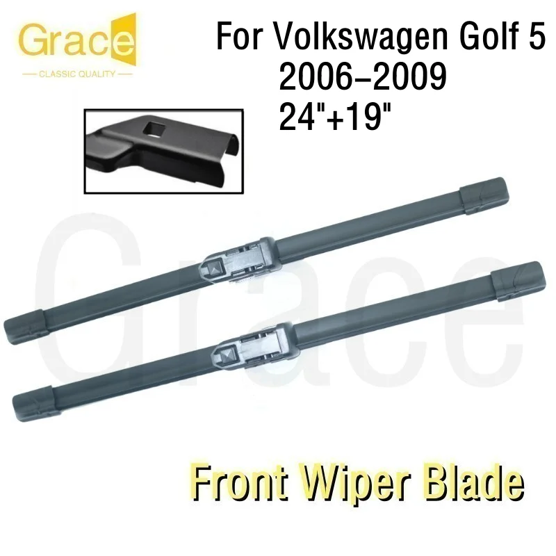 

For VW GOLF 5 Hatchback Wiper Blade 24"+19" Car Windshield Windscreen Rubber 2006 2007 2008 2009
