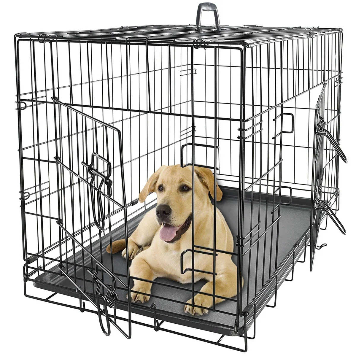 18'' Foldable Collapsible Metal Large Xxl Dog Cage Metal Kennels, Stackable Dog Cages For Large Dog, Wholesale Dog Crate