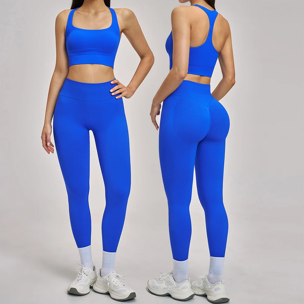 2pcs Yoga Set Women Seamless Sport Suit Gym Outfits Workout Clothes Gym Crop Top High Waist Legging Fitness Bra Set Sports Suits
