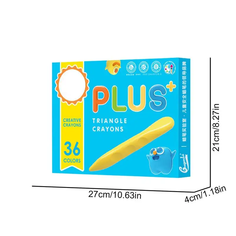 Kids Crayon Set Washable School Crayons Easy Grip Triangular Crayons Vibrant Beeswax Crayons Unbreakable For Kids Birthdays