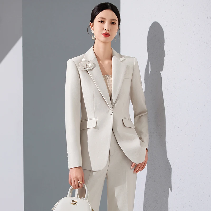 NAVIU Spring Autumn Women\'s Set 2024 New Korean Version Slim Professional Casual Sui Elegant Office Ladies Tow Piece Work Wear