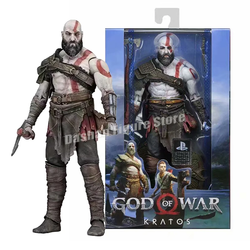 18cm NECA God of War Kratos 2018 Figures Atreus Action Figure Decoration PVC Game Movable Collection Model Toys for Child's Gift