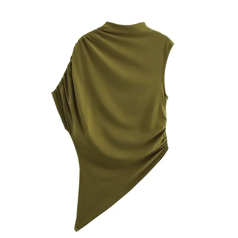 

Весна 2025 г., многоцветный женский топ с асимметричным дизайном Ele Personali, Новое поступление, футболка обычной длины для поездок на работу