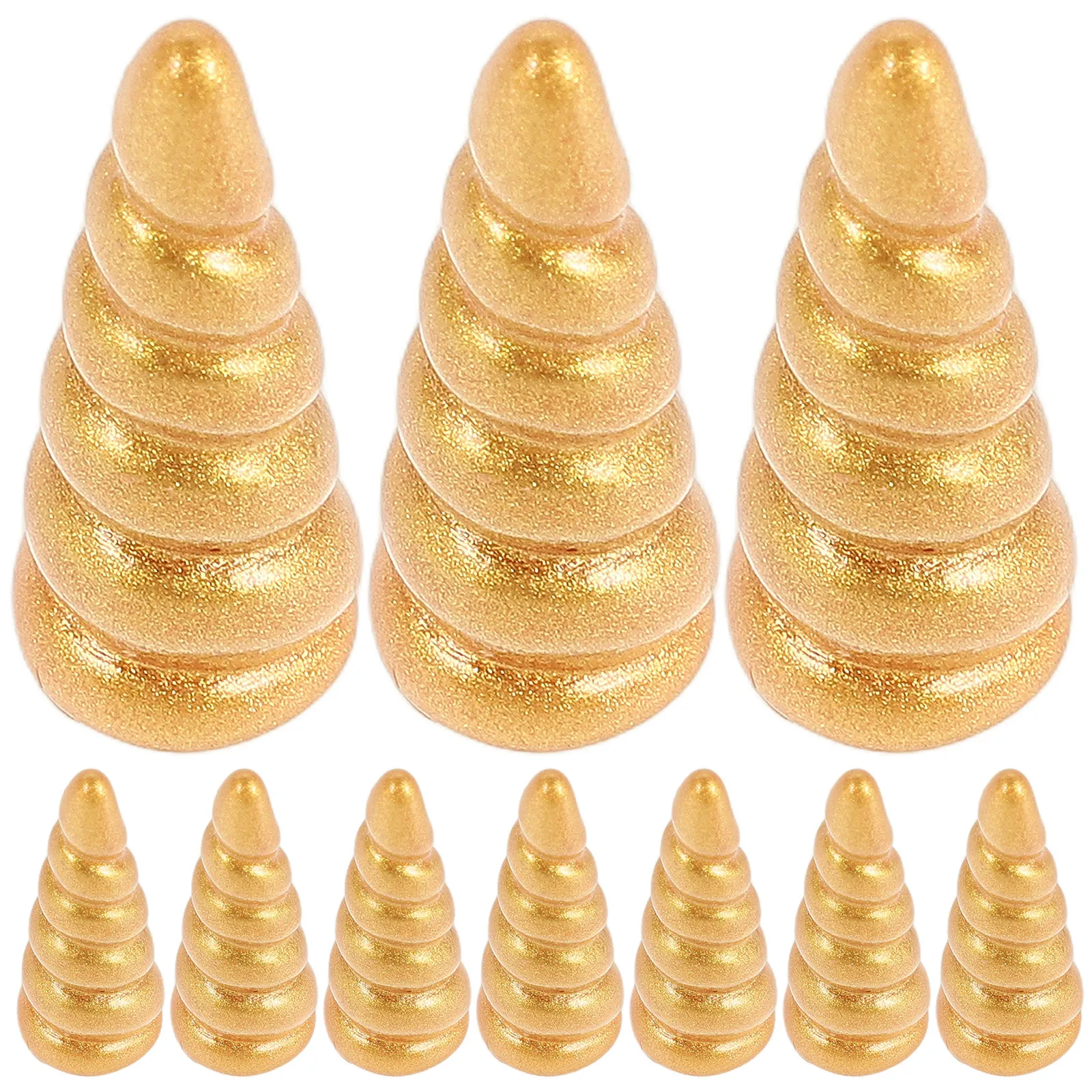 

10 шт. декоративных элементов из смолы в виде рогов единорога с золотым блеском, наборы для рукоделия, аксессуары для повязок на голову, заколок и украшений