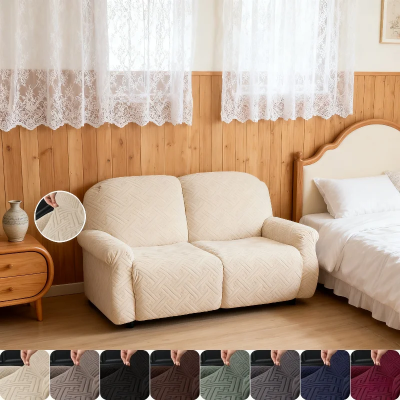 

2026Новый чехол для дивана с откидной спинкой, однотонный эластичный чехол для кресла, нескользящий жаккардовый чехол для дивана 1/2/3-местный чехол для гостиной, домашний декор