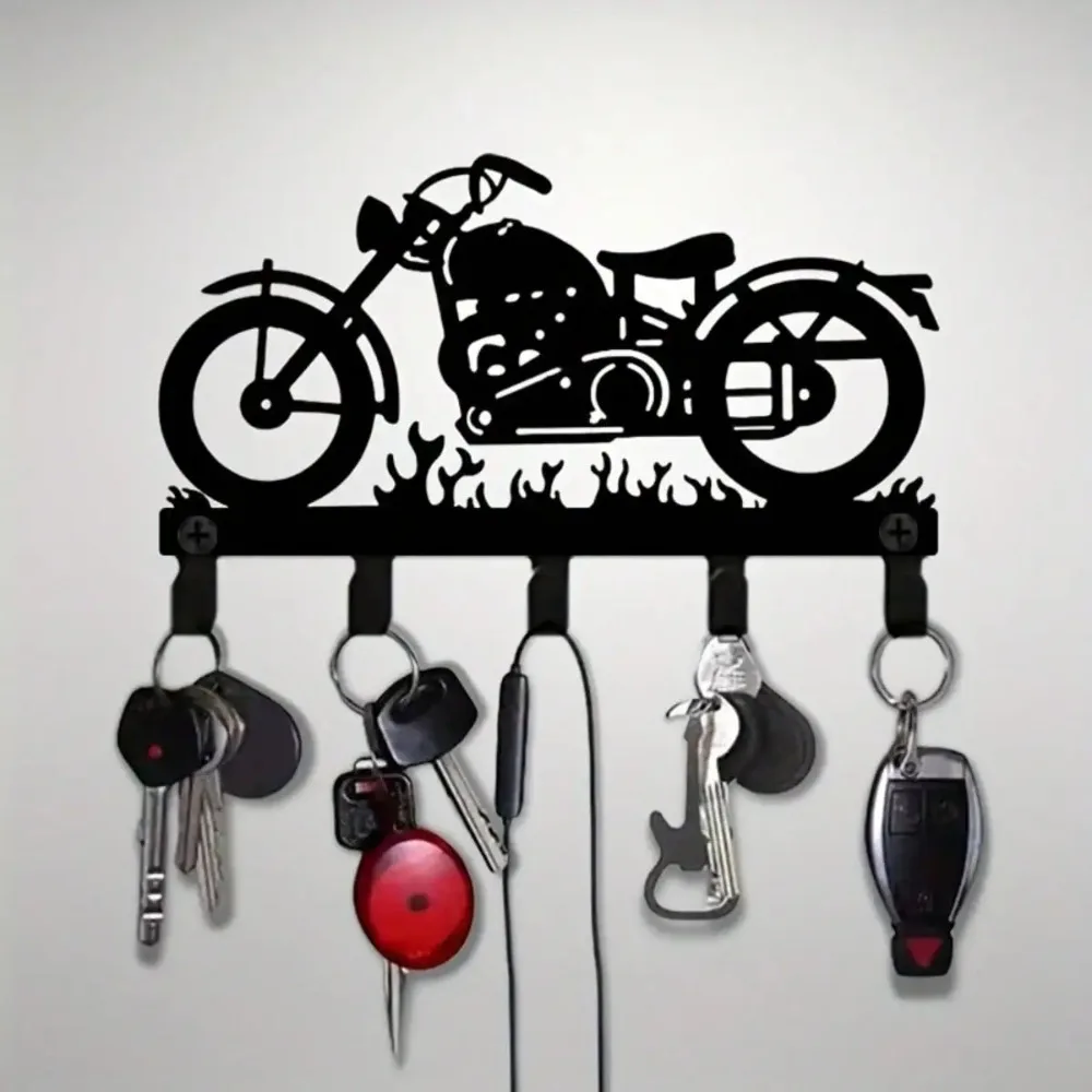 10-Hook Metal Key Holder Wall Hook, Multifunctional Entryway Storage Organizer for Kitchen Bathroom, Easy Install Home Decor