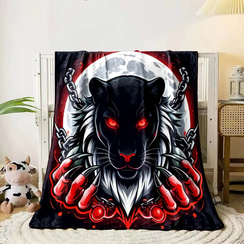 Ferocious Animals Dark Fantasy Style Printed Blanket Children Adult Soft and Warm Bedding for Sofa Outdoor Travel Cover Blanket