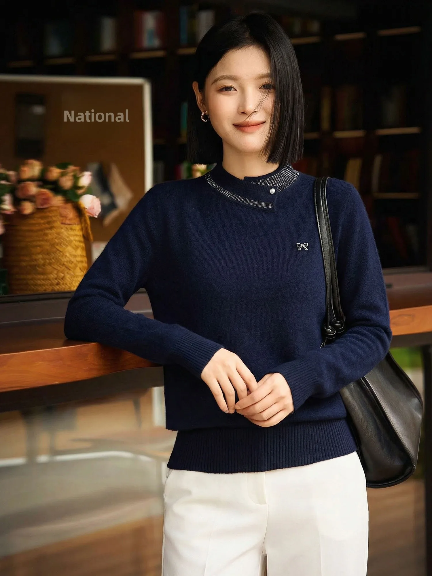 

Женский облегающий вязаный свитер Chivirin с круглым вырезом, длинными рукавами, повседневный, весна-осень, новинка, универсальный