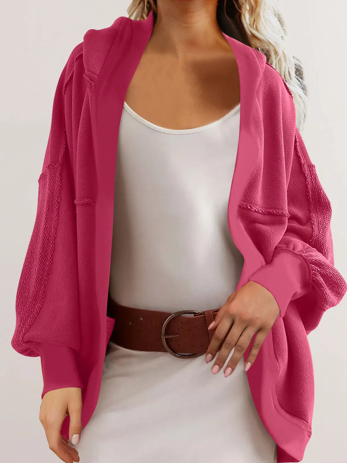 Ladies Casual Hoodie Jaet Temperament Loose Fit Comfortable Sweatirt Coat Long Sve with Hood Commuting Sle Regular L...