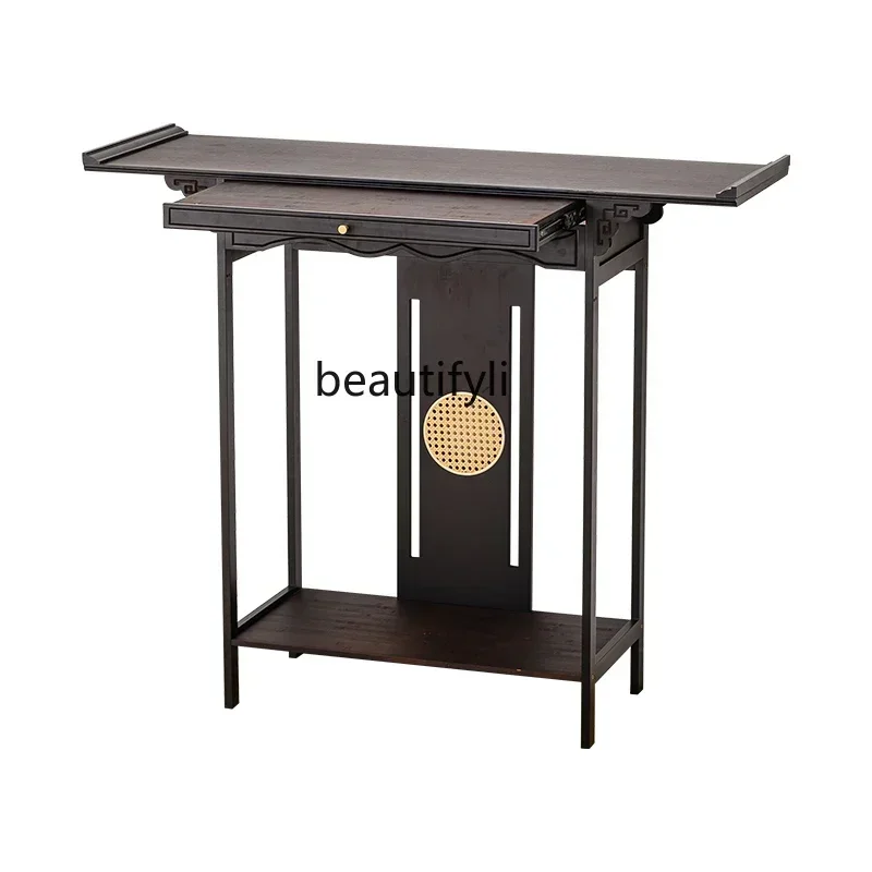 

xzxNew Chinese-style solid wood entrance table against the wall, entrance cabinet, Zen-style end-view table, antique household
