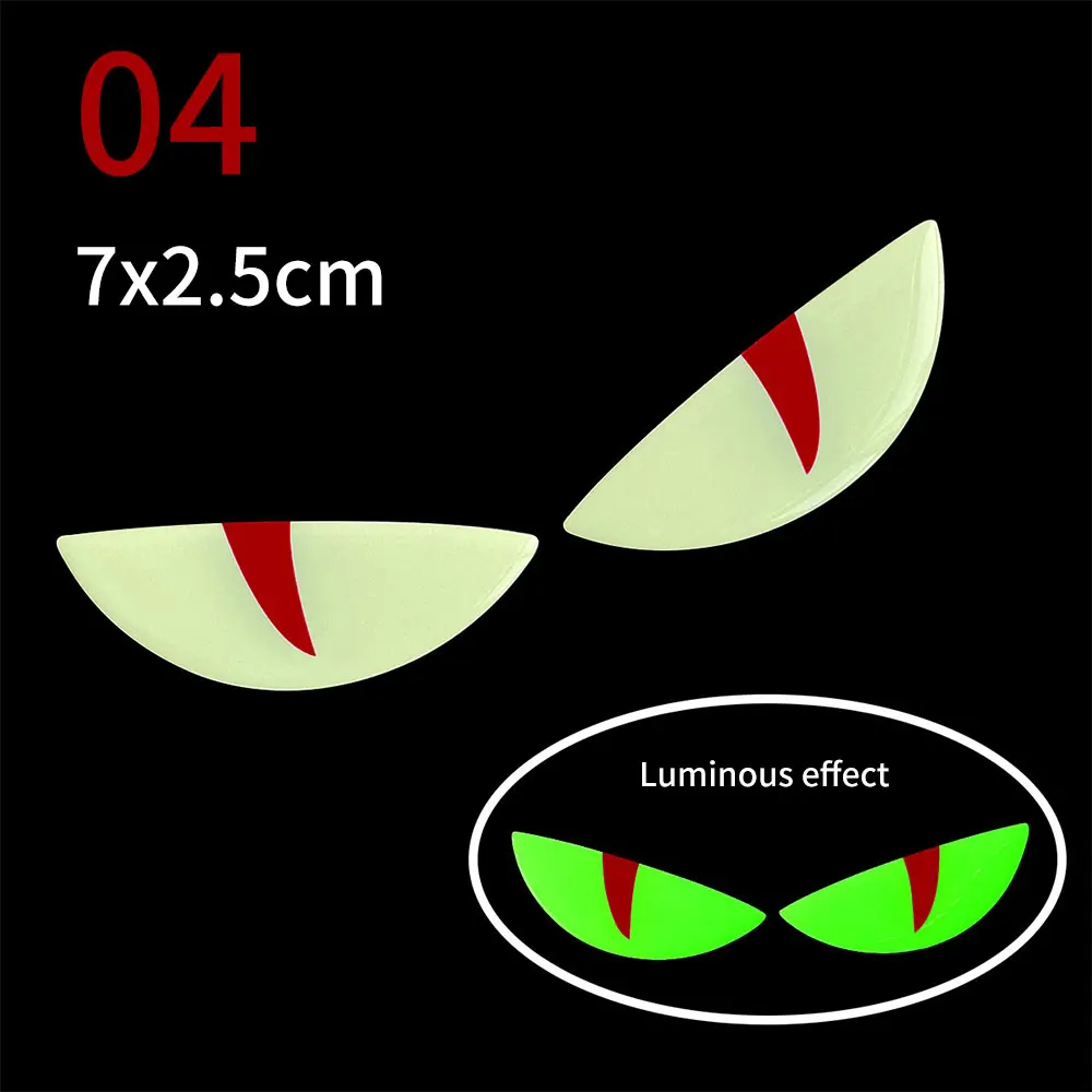 3D Reflective Devil's Eye Luminous Stickers For Car Motorcycle Helmets Decal Decor Improves Night Visibility Safety Durability image 6