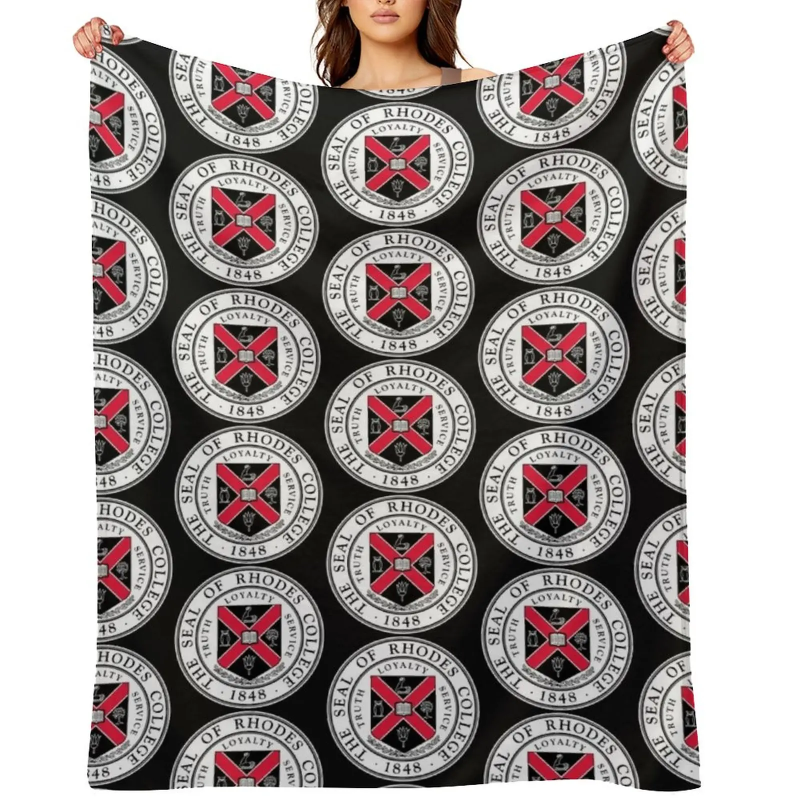 

Rhodes College Seal Throw Blanket Extra Large Throw Quilt Furry Blankets