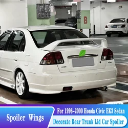 For Honda Civic EK3 Trunk Lid Spoiler 1996--2000 High Quality ABS Plastic Black Car Wings Tuning Exterior Body Kit Accessories