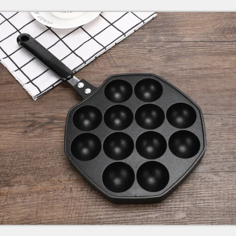 

12 Cavities Aluminum Alloy Takoyaki Pan Takoyaki Maker Octopus Small Balls Baking Pan Home Cooking Tools