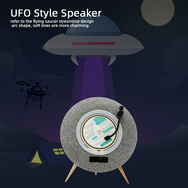 

Hooqu Wooden UFO Shape Bluetooth 5.3 4000mAh Rechargeable Nostalgic Music Album Portable CD Player