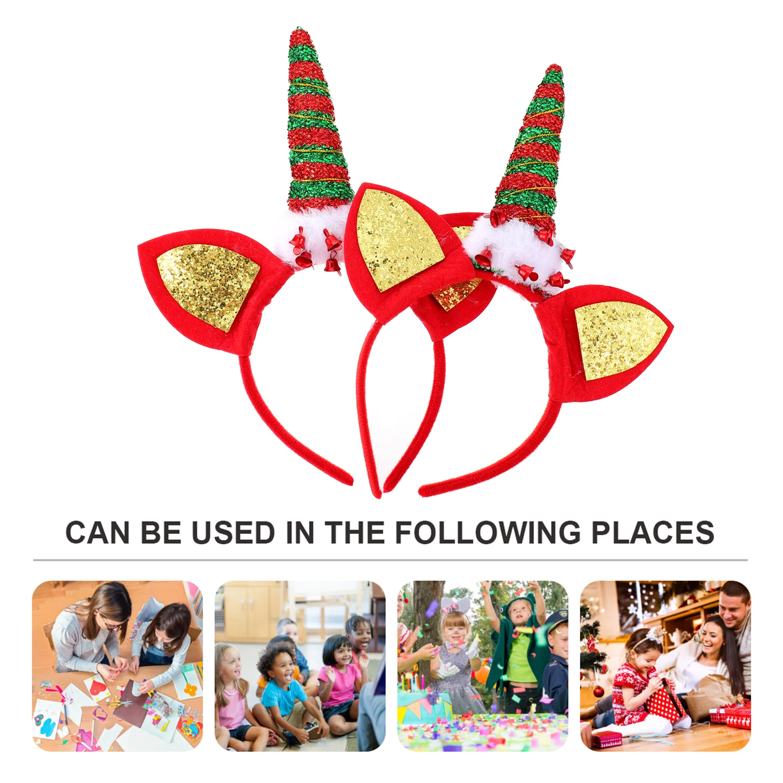 

2Pcs Children Headgear Lightweight Non_fading Girls Unicorn Hair_Hoop Kids Hairb Colored_Thread Masquerade Costume Carnival