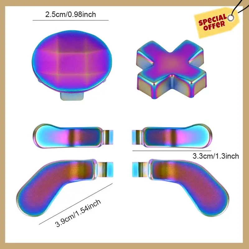 For  One Elite Series 2 6PCS Metal Controller Parts 4 Paddles 2 D-Pad Gaming Replacement Controller Component Set C Durable