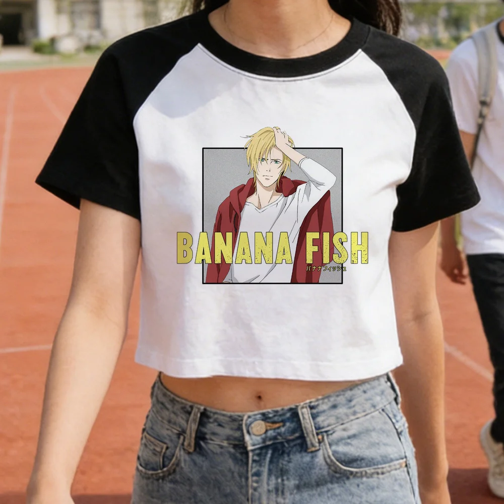 Banana Fish crop top girl korean fashion jojifuku alternative  cheap funny tshirt summer cutecore y2k vintage gothic