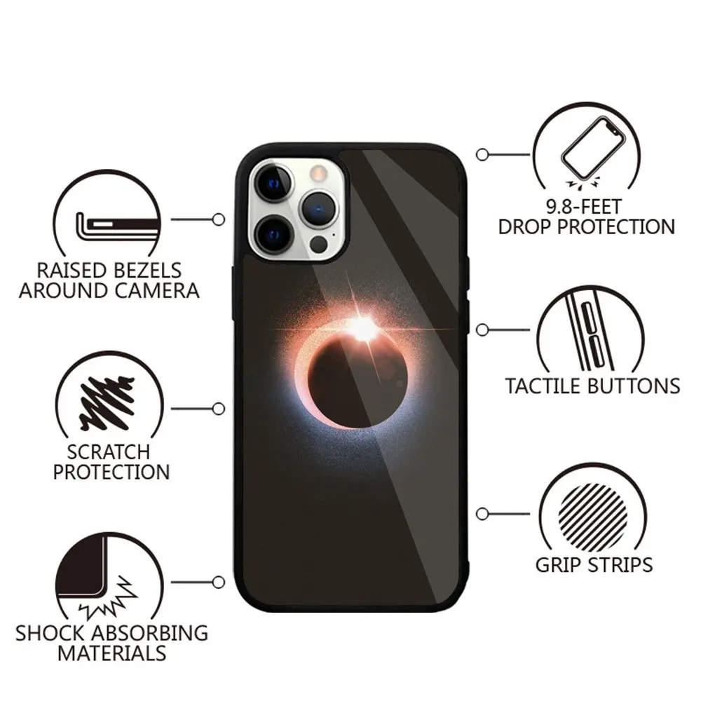 Total Solar Eclipse Phone Case Strong Magnetic For IPhone 15,14,13,Pro,Max,Plus,11,12,Mini For Magsafe Wireless Charging