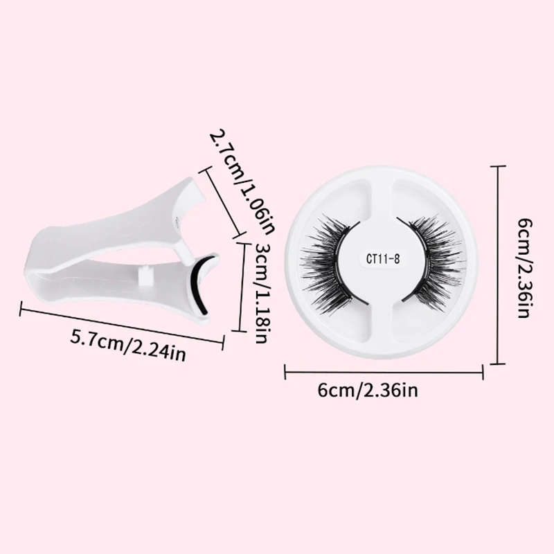 1 par de cílios magnéticos conjunto reutilizável fofo cílios postiços e pinças kit natural longo fibra cílios extensão maquiagem